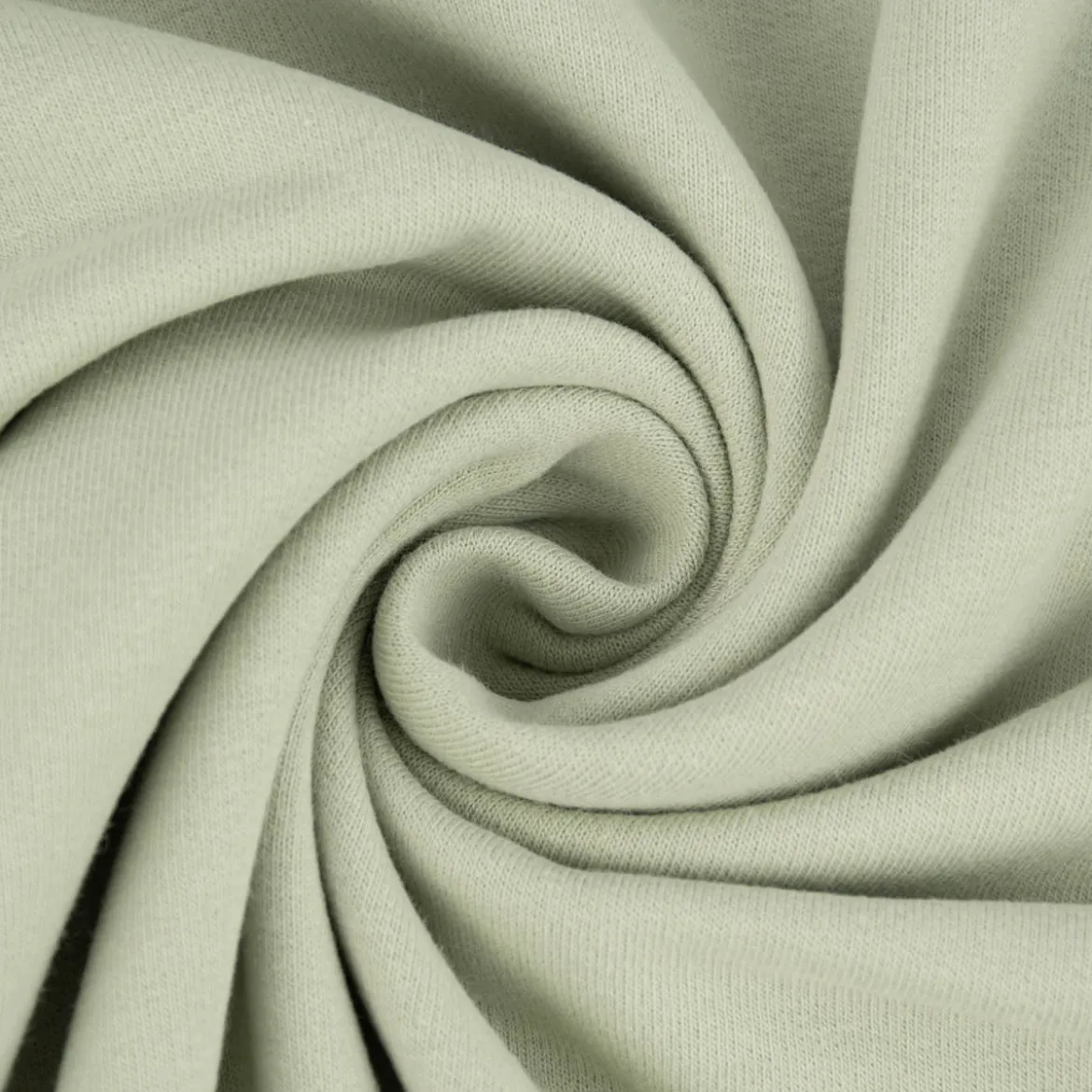 Sweatstoff Meterware Bio Soft Sweat dünn uni Salbei 1,5m Breite