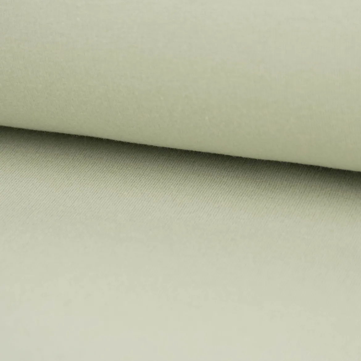 Sweatstoff Meterware Bio Soft Sweat dünn uni Salbei 1,5m Breite