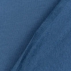 Sweatstoff Meterware Bio Soft Sweat dünn uni indigo blau 1,5m Breite
