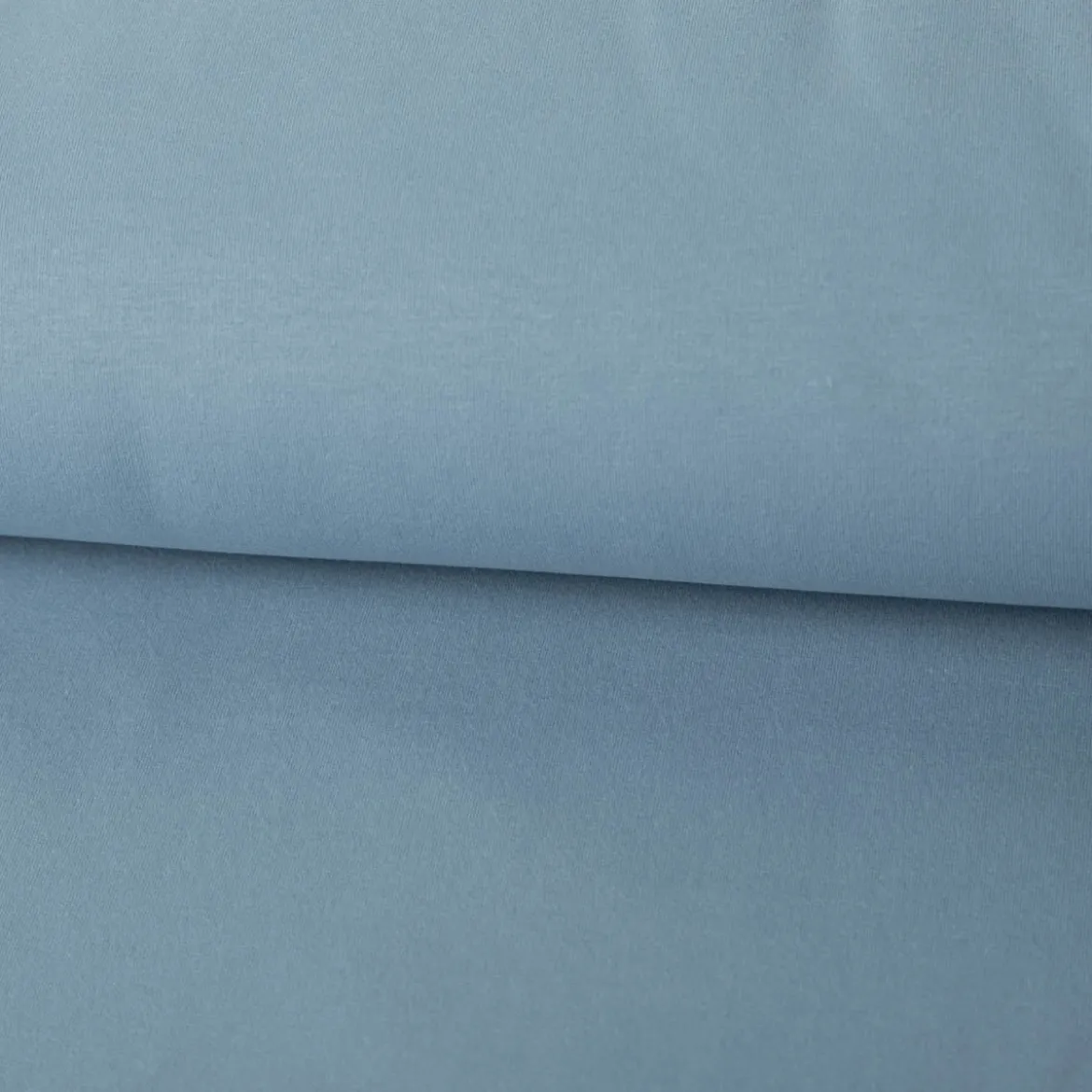 Sweatstoff Meterware Bio Soft Sweat dünn uni rauch blau 1,5m Breite