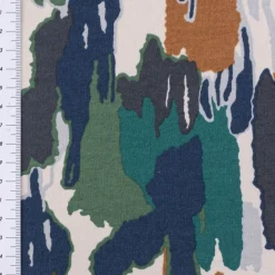 Sweatstoff Meterware Soft Sweat ABSTRACT beige grün blau 1,5m Breite