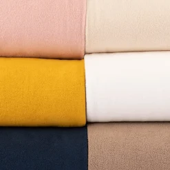 Sweatstoff Sherpa Fleece dünn einfarbig ocker gelb 1,50m Breite