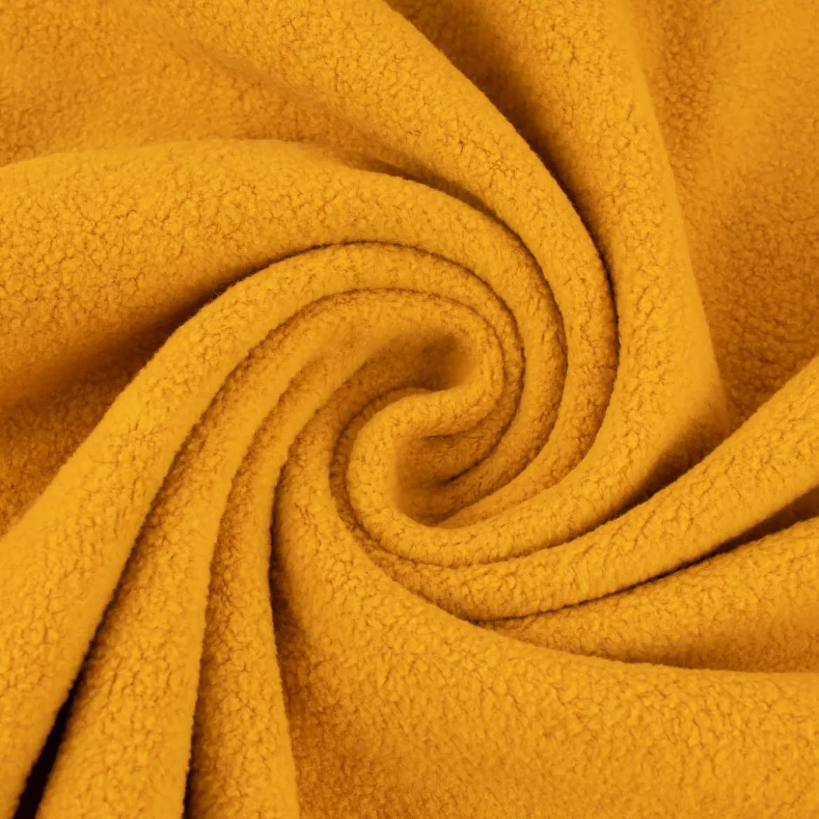 Sweatstoff Sherpa Fleece dünn einfarbig ocker gelb 1,50m Breite