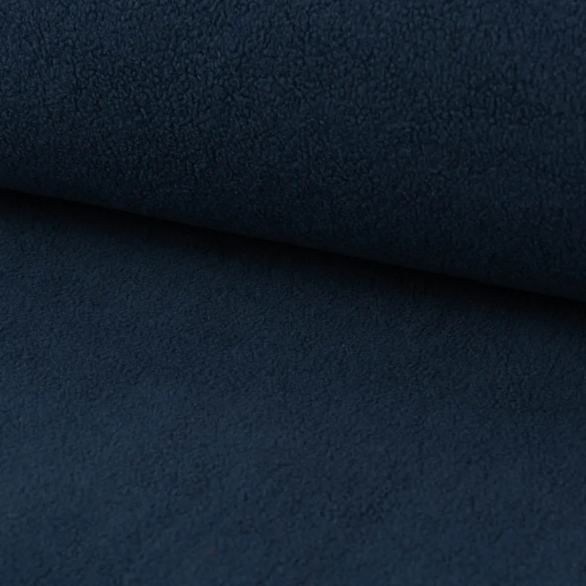Sweatstoff Sherpa Fleece dünn einfarbig dunkelblau 1,50m Breite