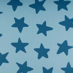 Sweatstoff Soft aus Baumwolle Big Stars blau 1,48m Breite