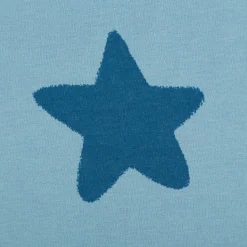 Sweatstoff Soft aus Baumwolle Big Stars blau 1,48m Breite