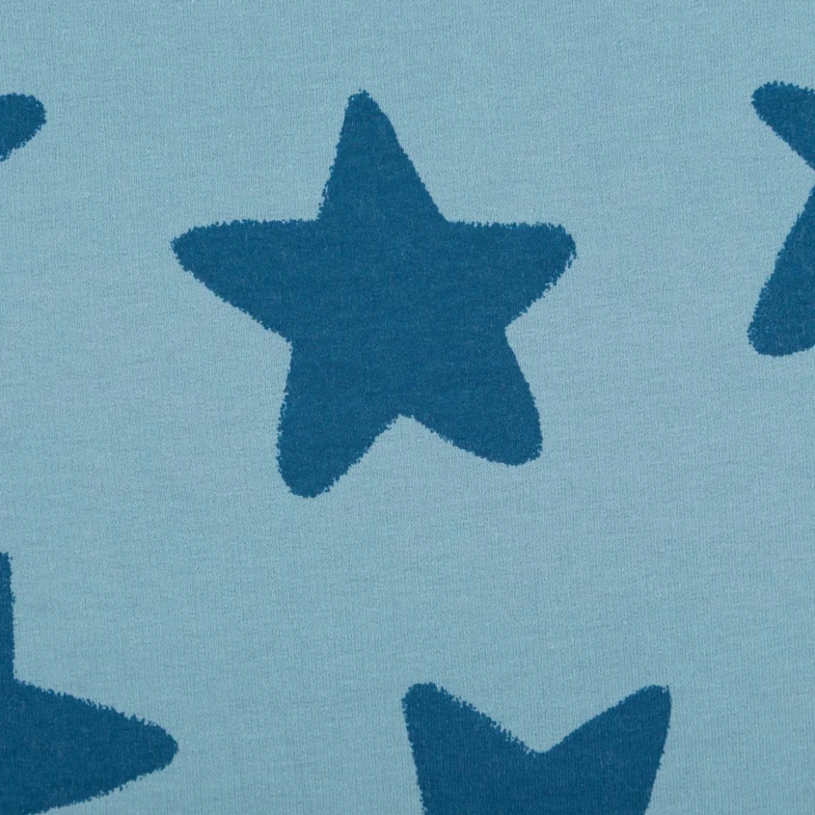 Sweatstoff Soft aus Baumwolle Big Stars blau 1,48m Breite