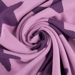 Sweatstoff Soft aus Baumwolle Big Stars lila 1,48m Breite
