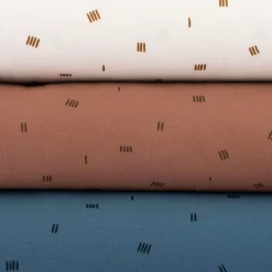 Sweatstoff Soft Sweat dünn STRIPES Striche Streifen ecru braun 1,5m Breite