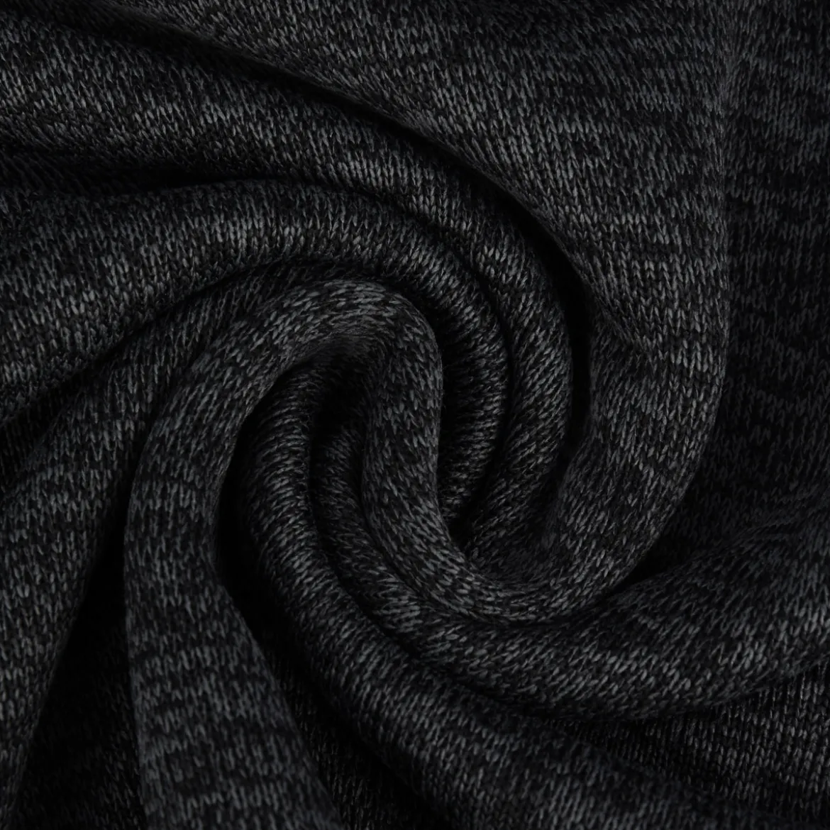 Sweatstoff Stricksweat schwarz grau meliert 1,55m