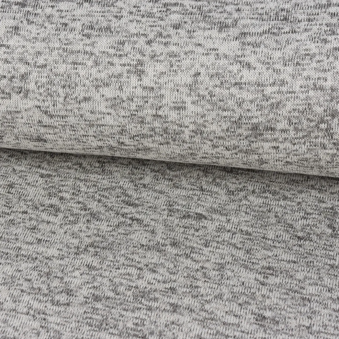 Sweatstoff Stricksweat weiß grau meliert 1,55m