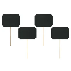 Tafelstecker zum Beschriften Pappe 4 Stück schwarz 23x10,5cm