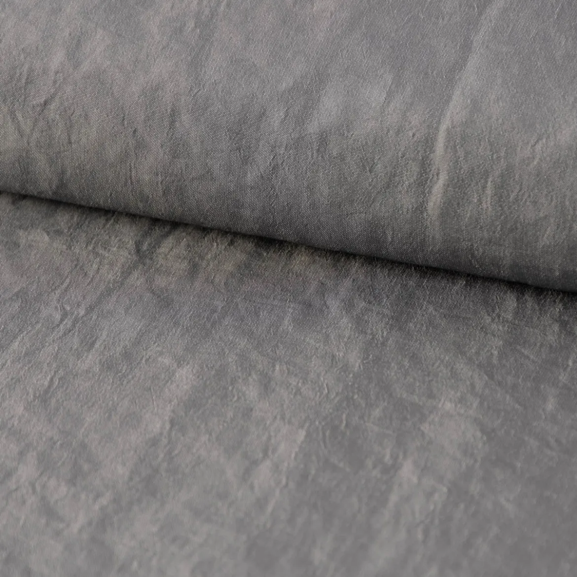 Taftstoff Crushed Bekleidungsstoff einfarbig grau 1,40m Breite