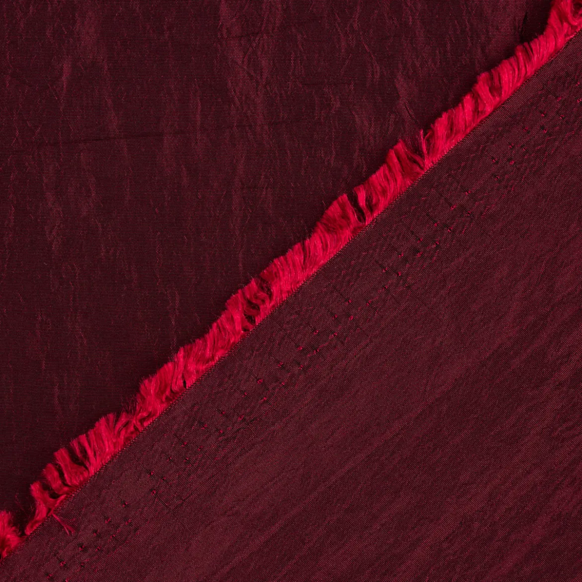 Taftstoff Crushed Bekleidungsstoff einfarbig bordeaux-rot 1,40m Breite