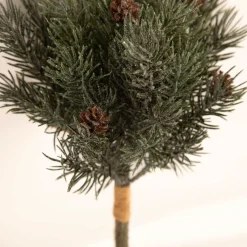 Tannenzweig Strauß mit Glitzer und Zapfen Kunststoff 27cm