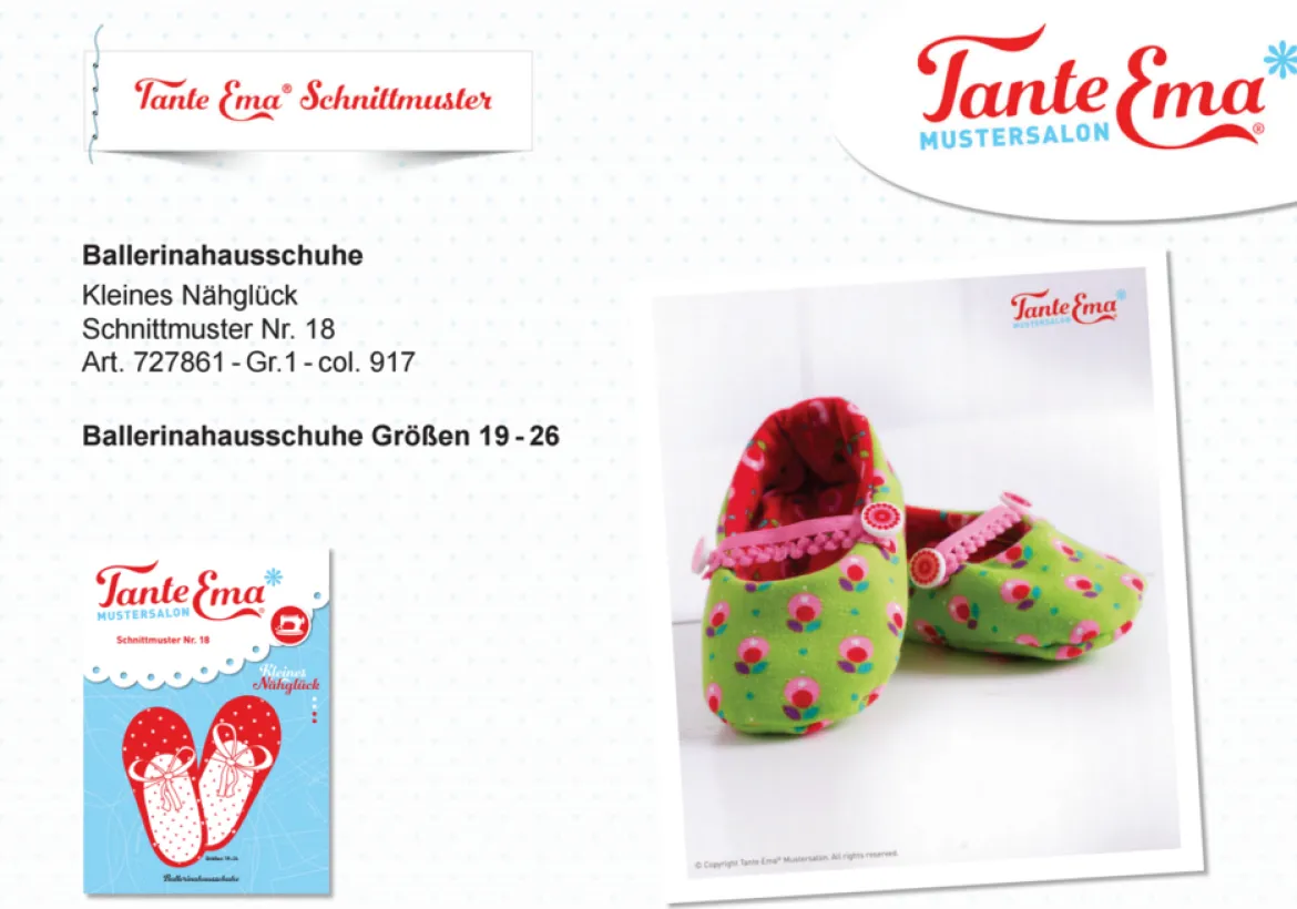 Tante Ema Schnittmuster Kleines Nähglück Ballerina Hausschuhe