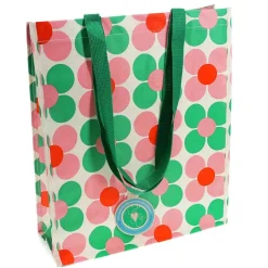 Tasche Blumen aus recycelten Material weiß grün rosa orange 34x14x40cm