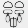 Taschengurt Komplettset mit Karabinkerhaken 25mm schwarz matt 5tlg Set