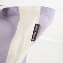 Tasche Shopper aus Baumwolle mit Streifen flieder ecru von SCHÖNER LEBEN.