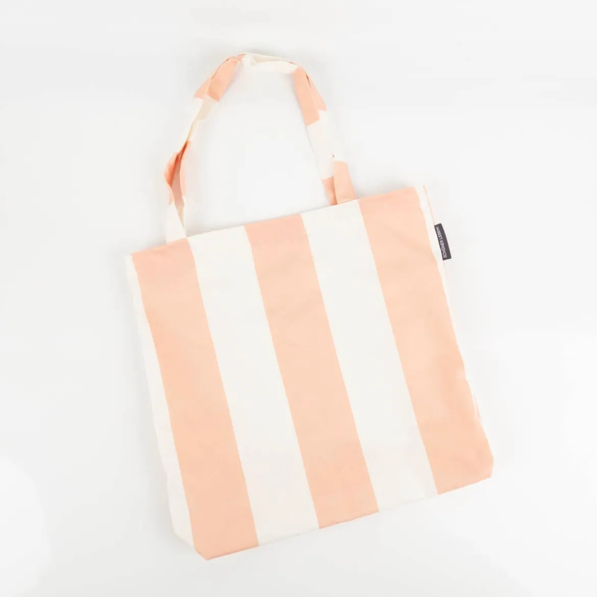 Tasche Shopper aus Baumwolle mit Streifen peach ecru von SCHÖNER LEBEN.