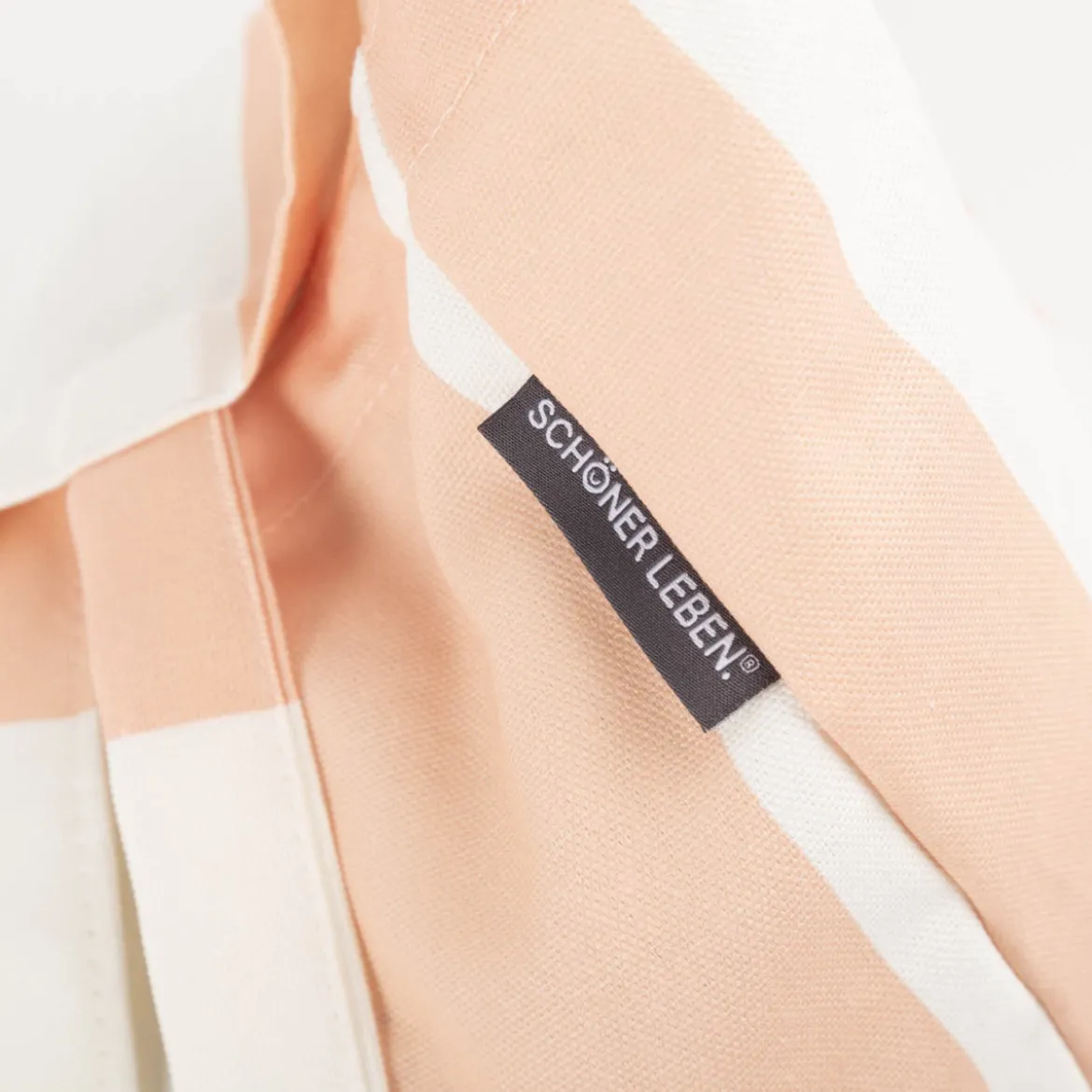 Tasche Shopper aus Baumwolle mit Streifen peach ecru von SCHÖNER LEBEN.