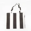 Tasche Shopper aus Baumwolle mit Streifen schwarz ecru von SCHÖNER LEBEN.