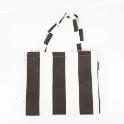 Tasche Shopper aus Baumwolle mit Streifen schwarz ecru von SCHÖNER LEBEN.