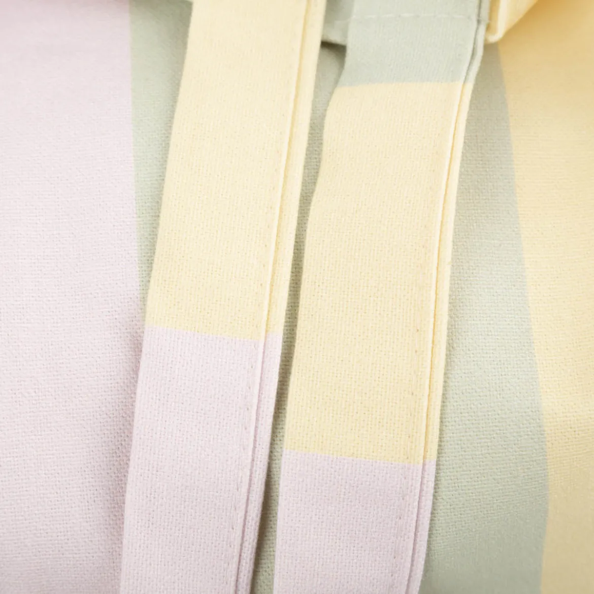 Tasche Shopper aus Baumwolle mit Streifen flieder pistazie vanille von SCHÖNER LEBEN.