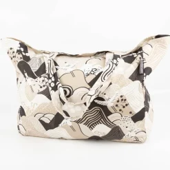 Tasche Shopper aus Baumwolle mit Kranichen beige schwarz von SCHÖNER LEBEN.