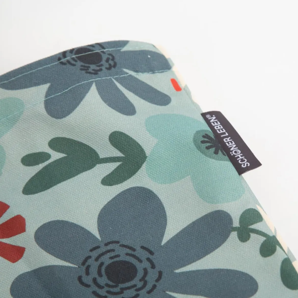 Tasche Shopper aus Baumwolle Blüten mint von SCHÖNER LEBEN.