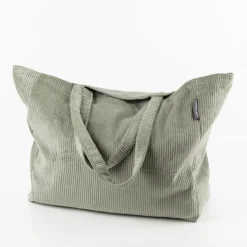 Tasche Shopper Cord aus Baumwolle salbei-grün von SCHÖNER LEBEN.
