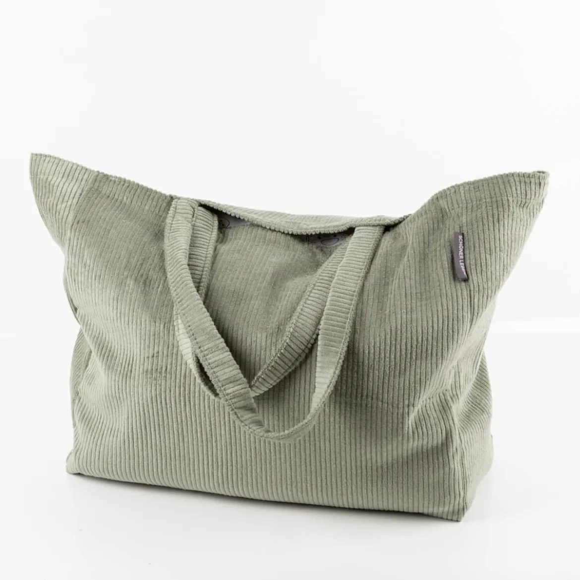 Tasche Shopper Cord aus Baumwolle salbei-grün von SCHÖNER LEBEN.