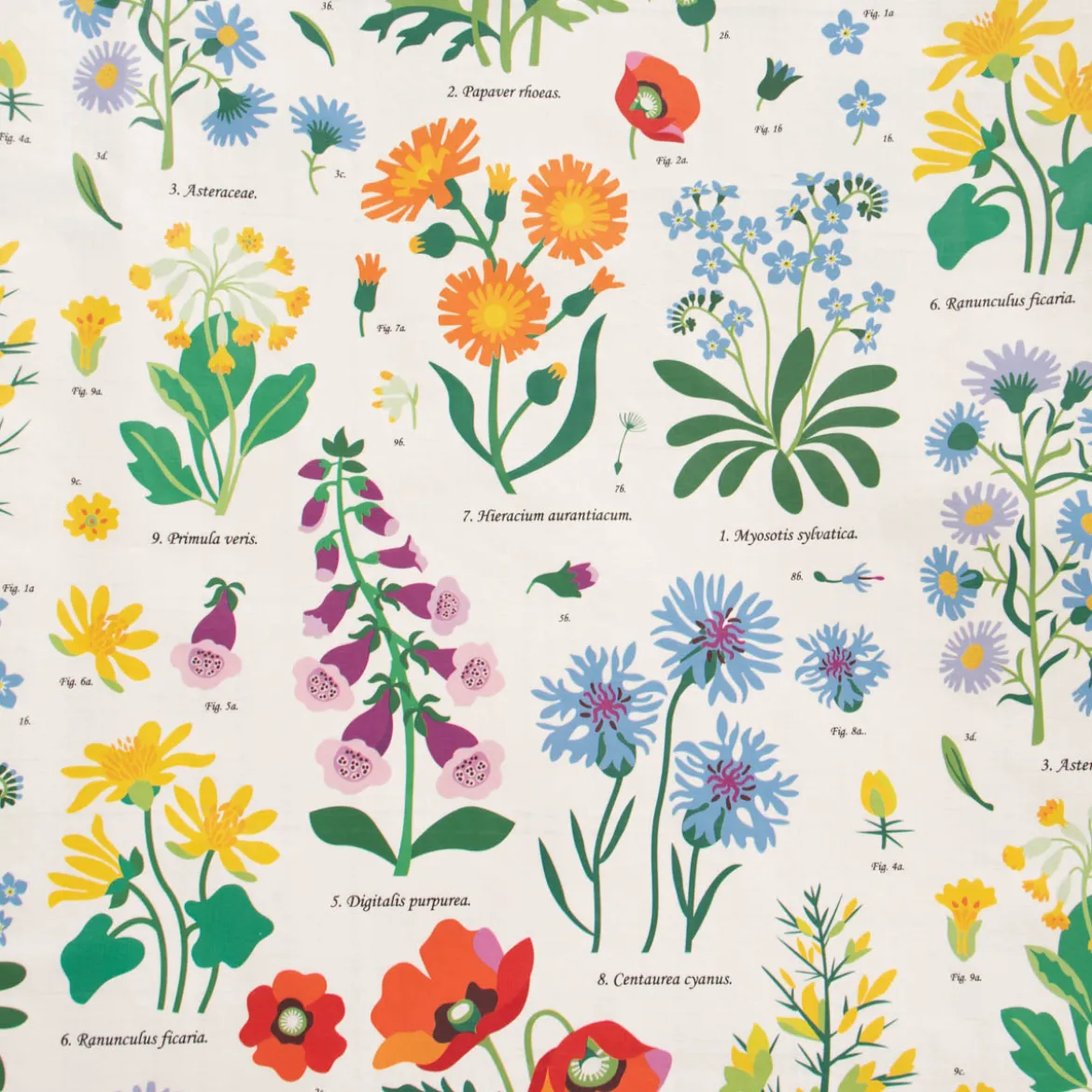 Tasche Wildblumen aus recyceltem Material weiß bunt 34x14x40cm