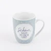 Tasse aus Porzellan Schön dass es dich gibt kleiner Anker blau weiß 250ml von La Vida