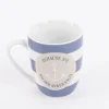 Tasse aus Porzellan Zuhause ist wo der Anker fällt Streifen Anker blau weiß beige 250ml von La Vida
