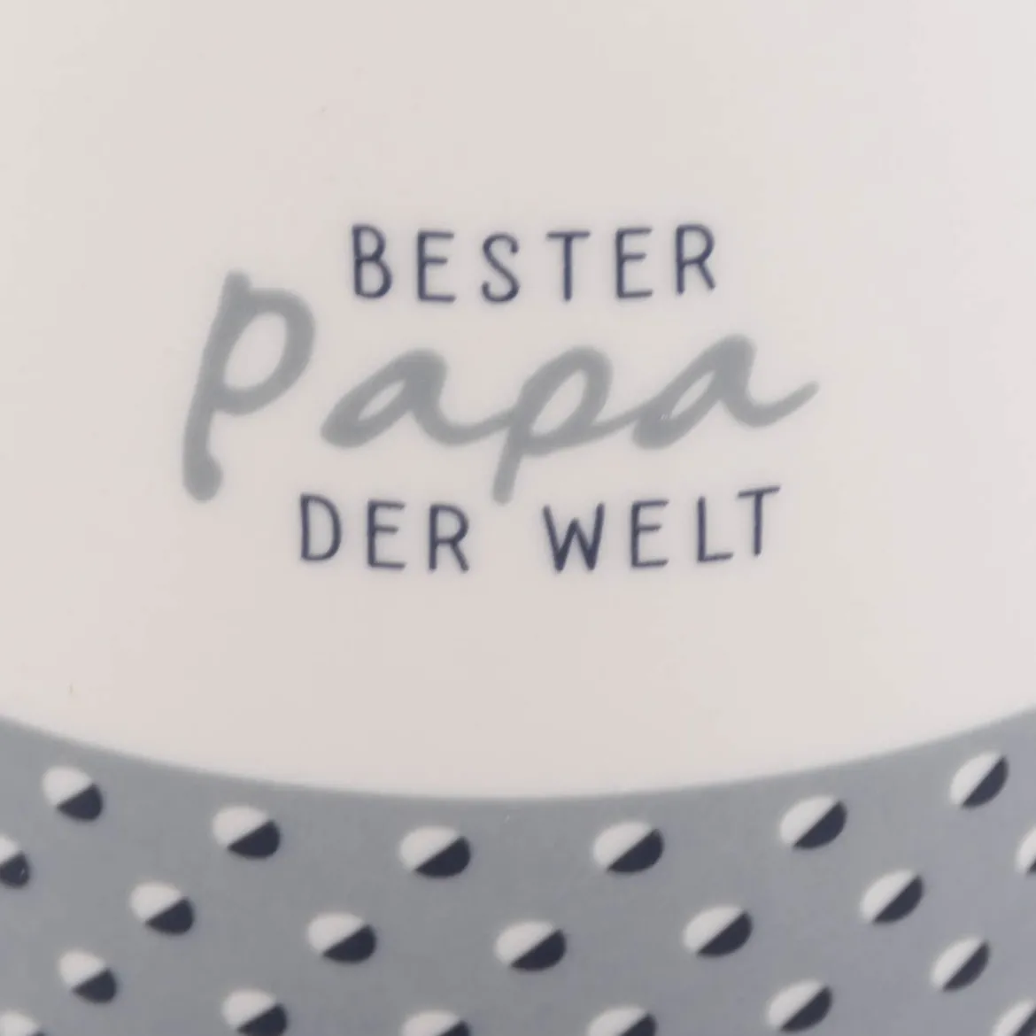 Tasse Gute Laune aus Porzellan Bester Papa der Welt gepunktet blau weiß 300ml von Grafik Werkstatt