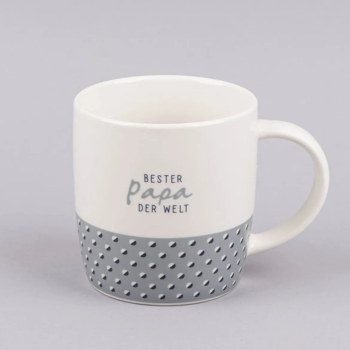 Tasse Gute Laune aus Porzellan Bester Papa der Welt gepunktet blau weiß 300ml von Grafik Werkstatt