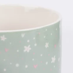 Tasse Gute Laune aus Porzellan Lieblingsmensch Blumen Herzen mintgrün weiß rosa 300ml von Grafik Werkstatt