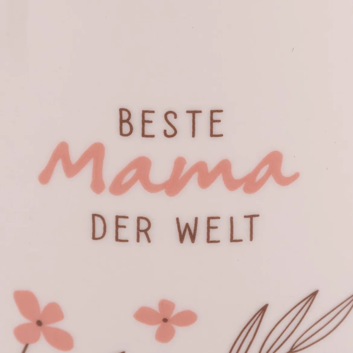 Tasse Gute Laune aus Porzellan Beste Mama der Welt Blumen rosa braun weiß 300ml von Grafik Werkstatt