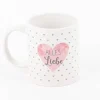 Tasse Happy Birthday oder Alles Liebe Porzellan weiß rosa orange 350ml