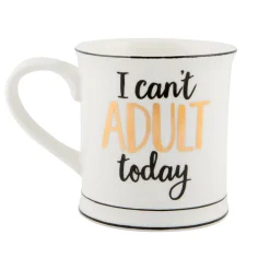 Tasse Kaffeebecher Porzellan I CAN'T ADULT TODAY 400ml