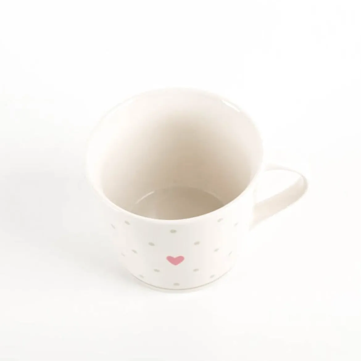 Tasse mit Goldveredelung Herz Pünktchen 420ml von Grafik Werkstatt