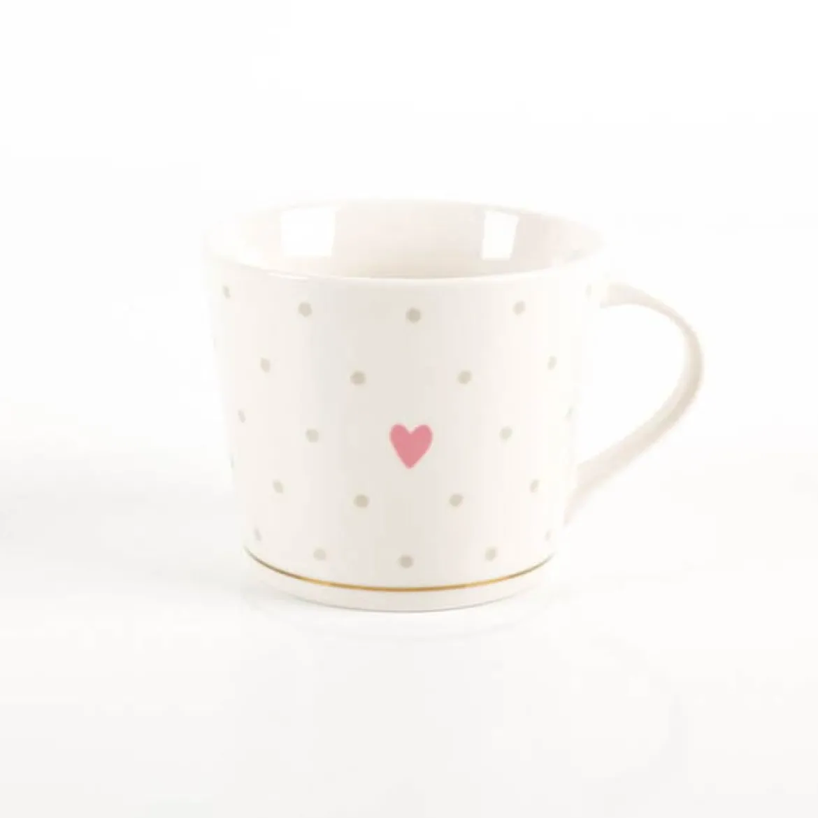 Tasse mit Goldveredelung Herz Pünktchen 420ml von Grafik Werkstatt