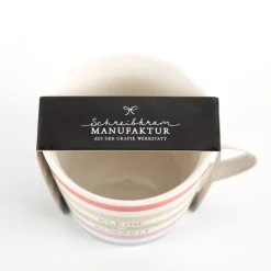 Tasse mit Goldveredelung "Kleine Auszeit" mit bunten Streifen 420ml von Grafik Werkstatt
