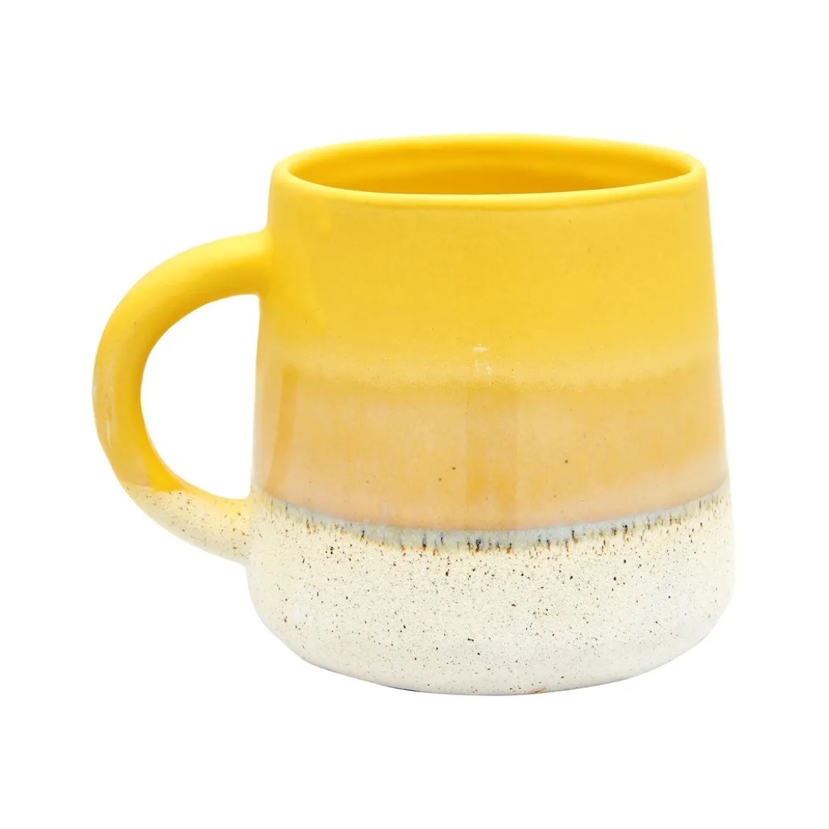 Tasse Mojave glasiert aus Steinzeug gelb weiß 350ml von Sass & Belle