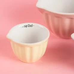 Tassen Messbecher Set 4 Teilig Porzellan Pastell Töne