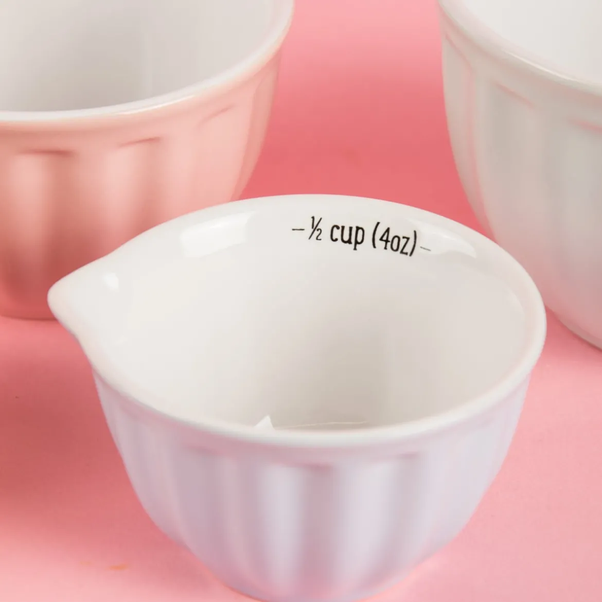 Tassen Messbecher Set 4 Teilig Porzellan Pastell Töne