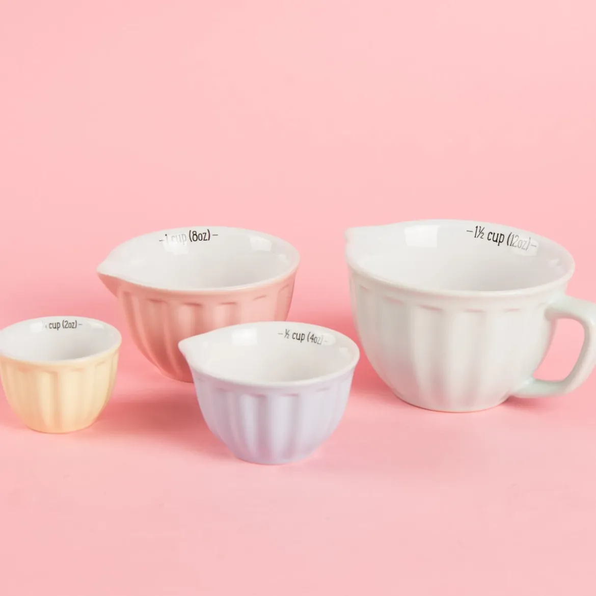 Tassen Messbecher Set 4 Teilig Porzellan Pastell Töne