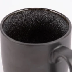 Tasse reactive glaze reaktive Glasur schwarz 12x9cm