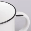 Tasse Vintage aus Keramik in Emaille-Optik Maritim Fernweh weiß schwarz 400ml von Grafik Werkstatt